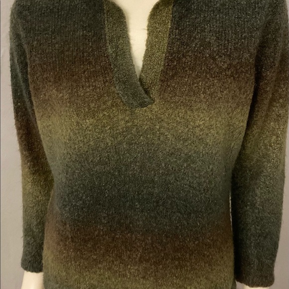 Gloria Vanderbilt ombré fall v neck soft sweater - Picture 7 of 13